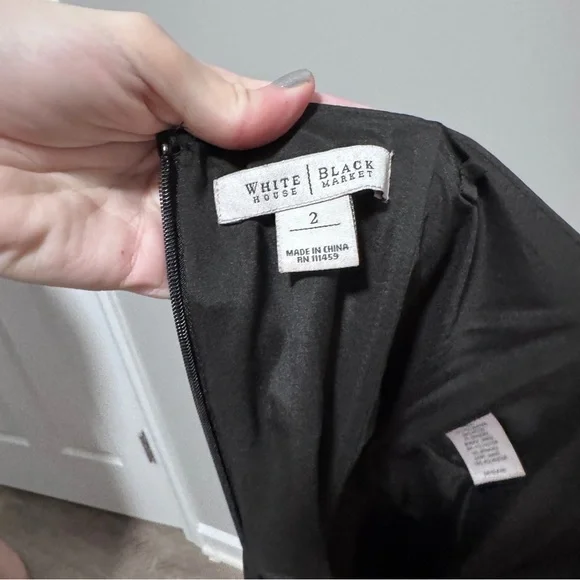 White House Black Market Black Strapless Cocktail Formal Dress 2 - Picture 5 of 5